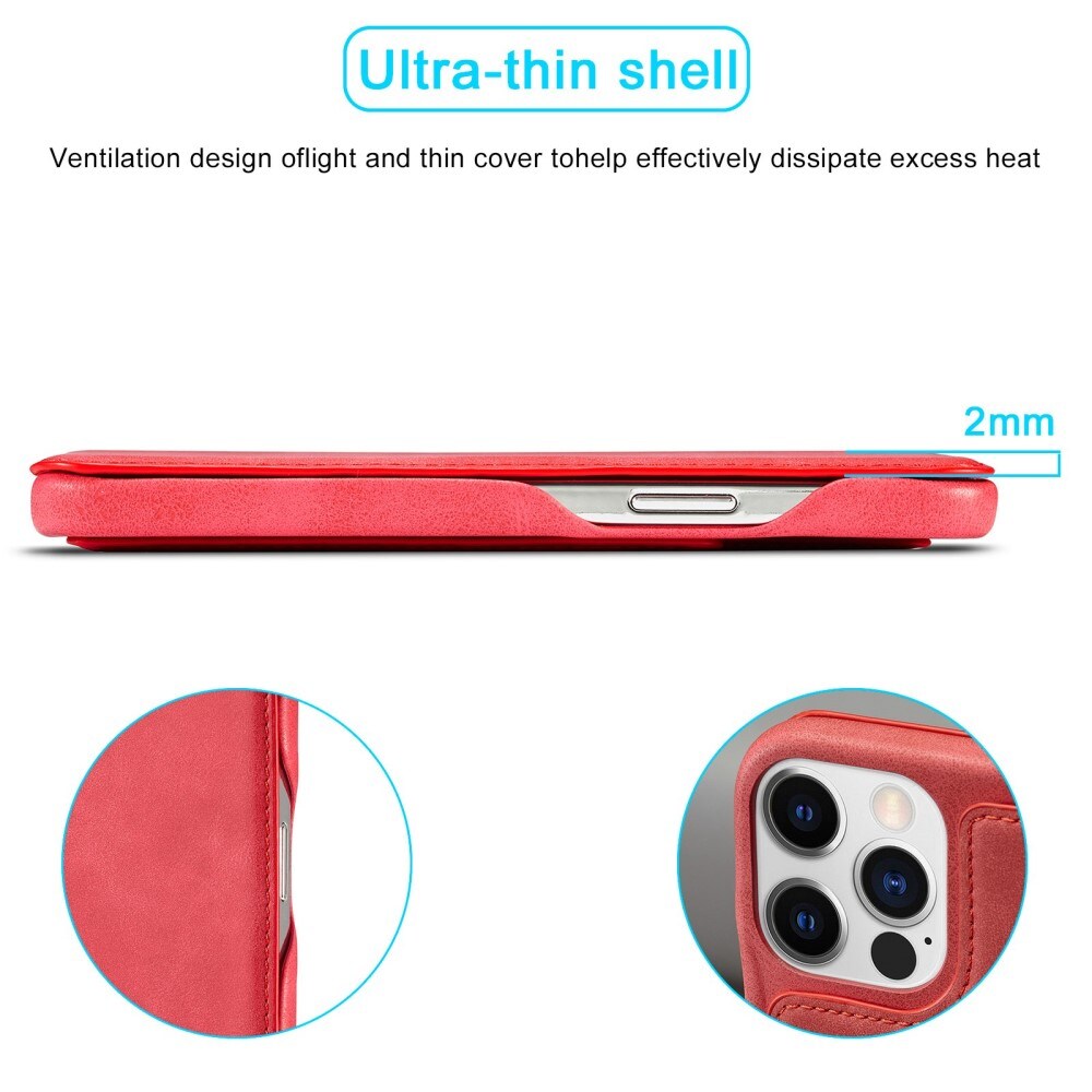 Slim Plånboksfodral iPhone 14 Pro Max röd