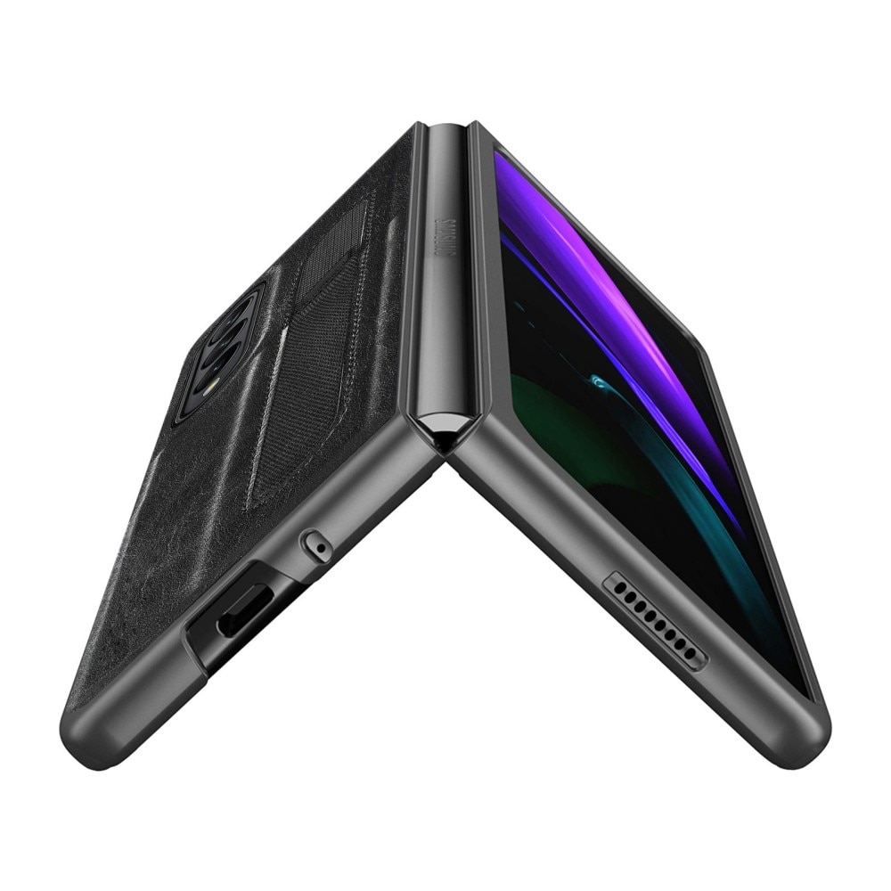 Läderskal med S Pen-hållare Samsung Galaxy Z Fold 4 svart