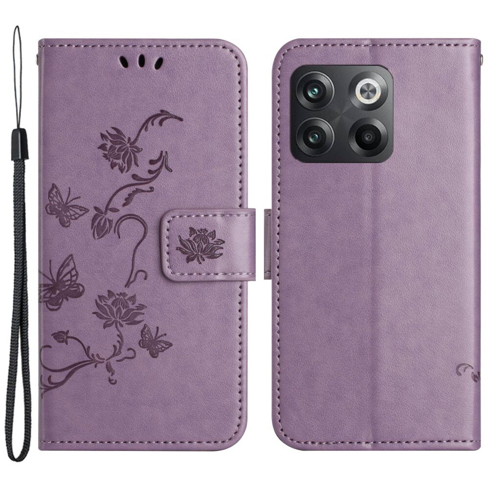 Läderfodral Fjärilar  OnePlus 10T Lila