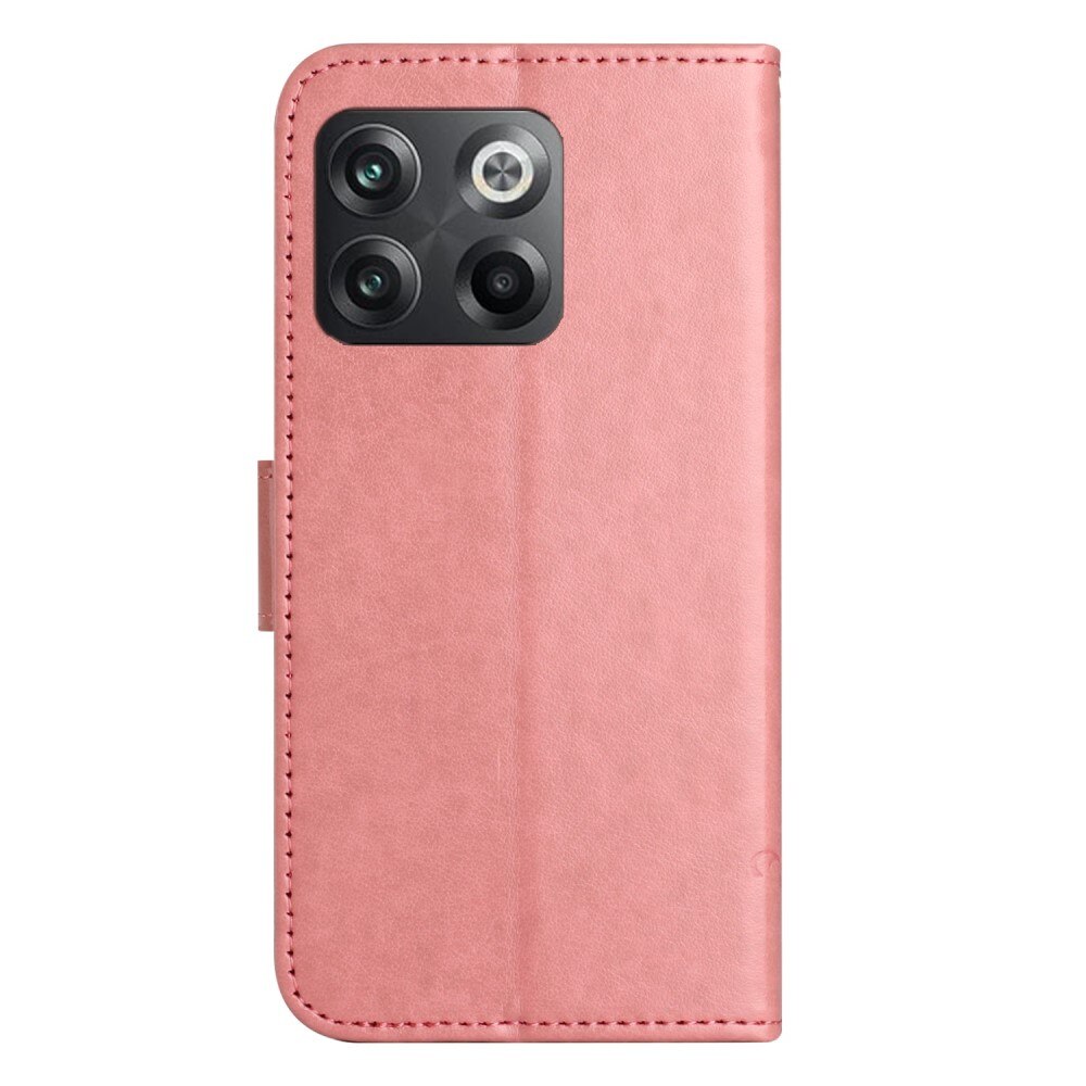 Läderfodral Fjärilar OnePlus 10T rosa