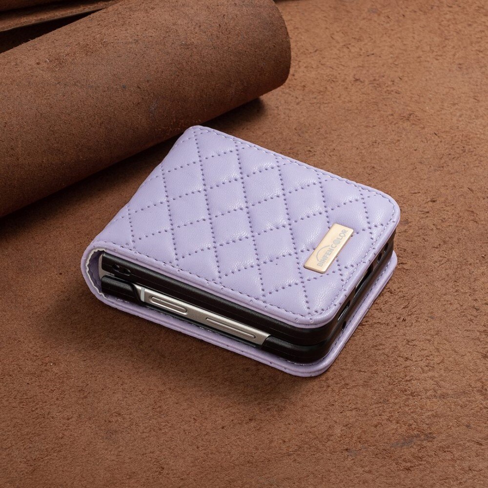 Fodral Samsung Galaxy Z Flip 4 Quilted lila