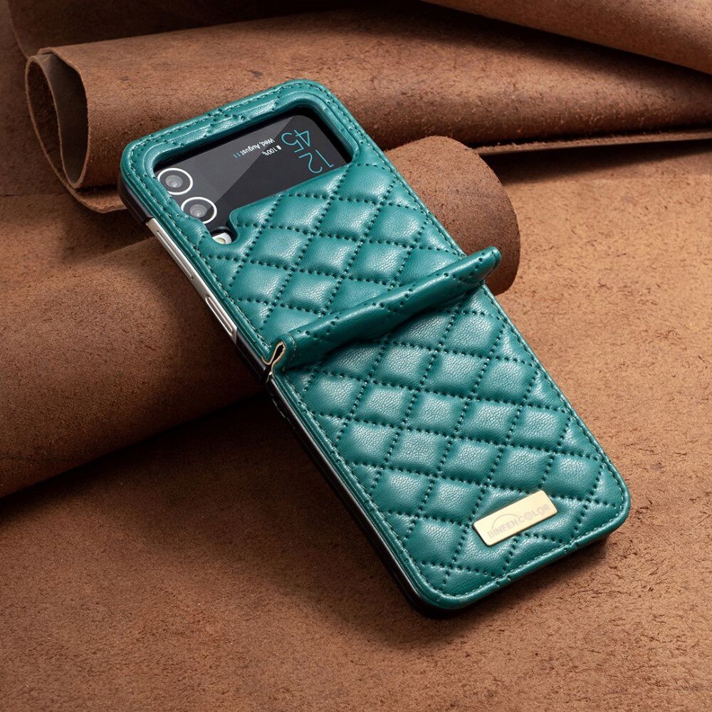 Fodral Samsung Galaxy Z Flip 4 Quilted grön