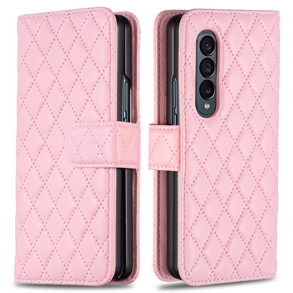 Plånboksfodral Samsung Galaxy Z Fold 4 Quilted rosa