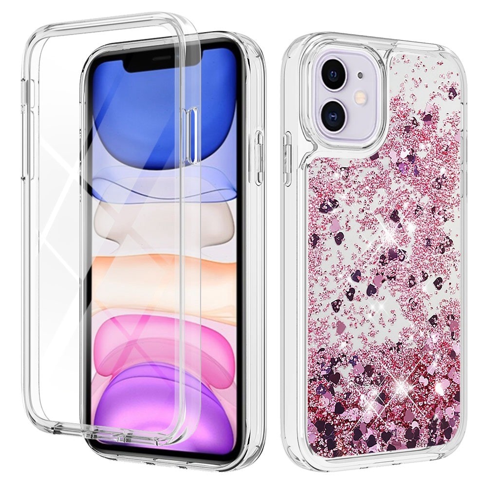 Full Protection Glitter Powder TPU Case iPhone 11 rosa