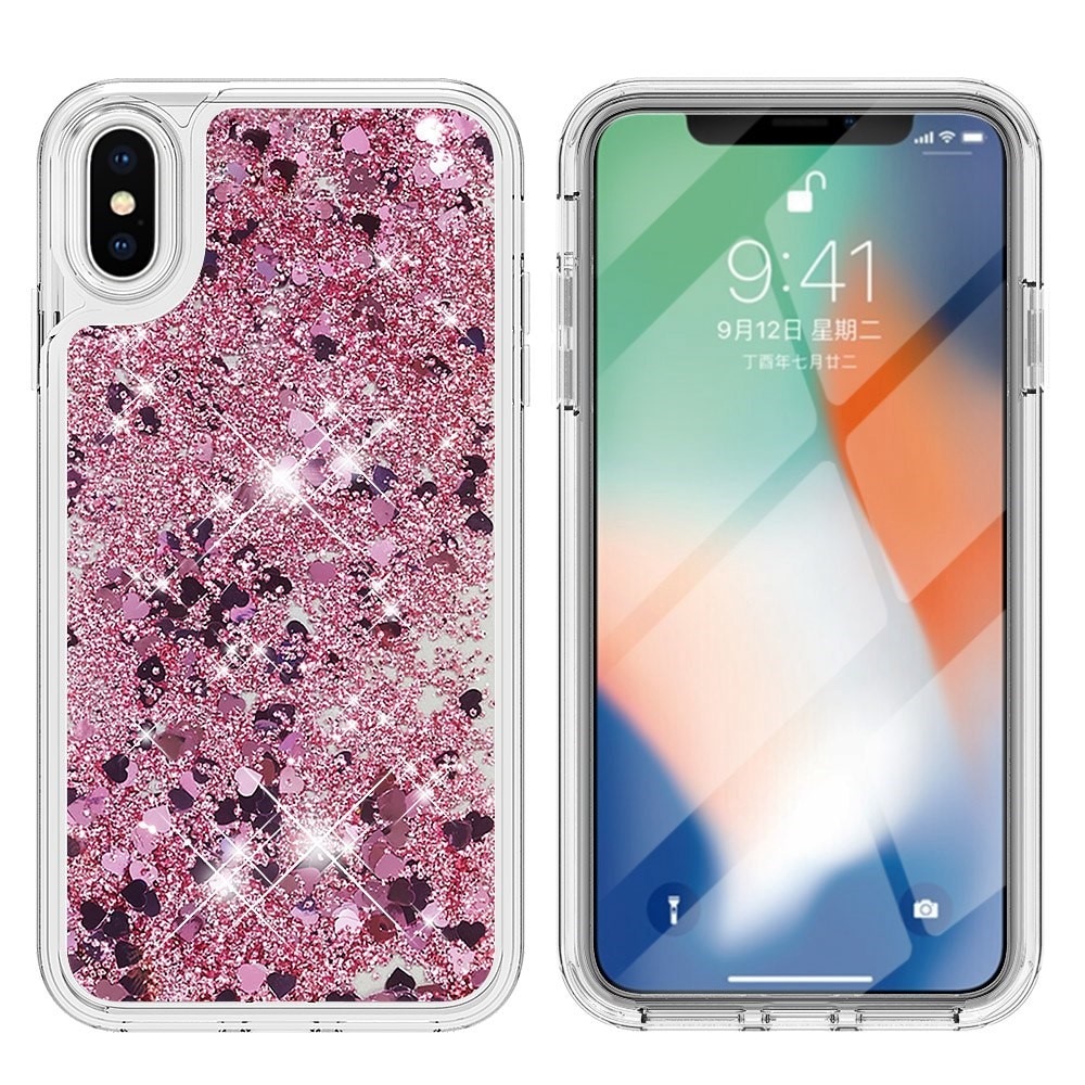 Glitter Powder TPU Case iPhone X/XS roséguld