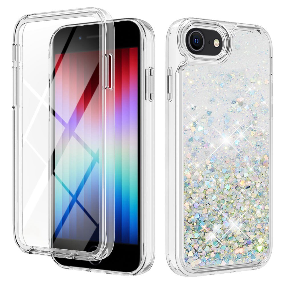 Full Protection Glitter Powder TPU Case iPhone 7/8/SE silver