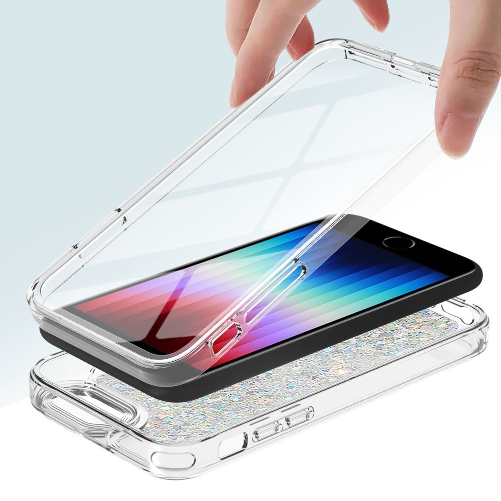 Full Protection Glitter Powder TPU Case iPhone 7/8/SE silver
