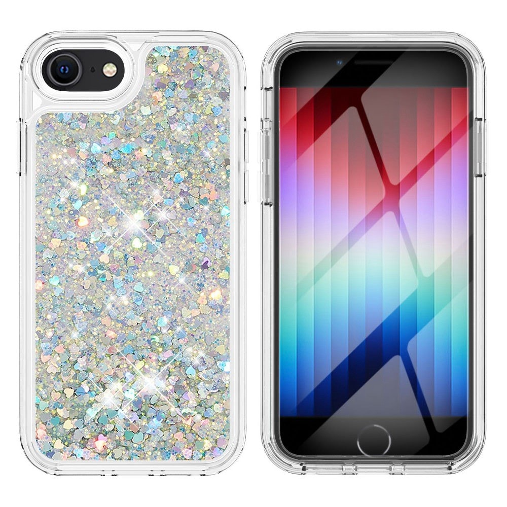 Full Protection Glitter Powder TPU Case iPhone 7/8/SE silver