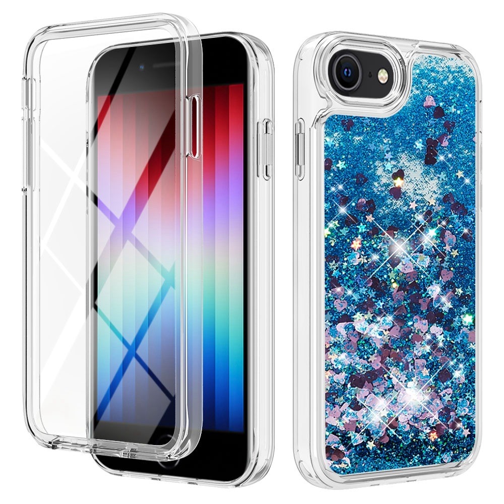 Full Protection Glitter Powder TPU Case iPhone 7/8/SE blå