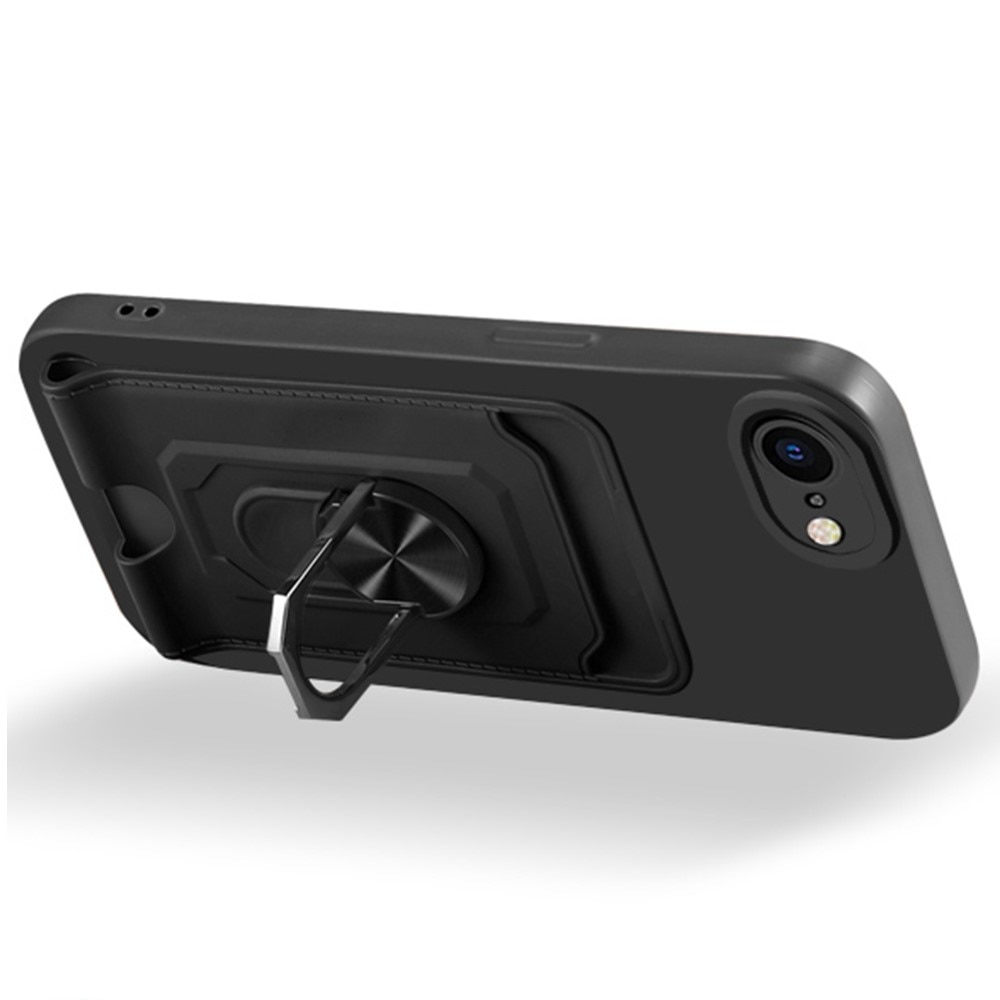 TPU Skal Ring+Kortfack+Halsband iPhone SE (2022) svart