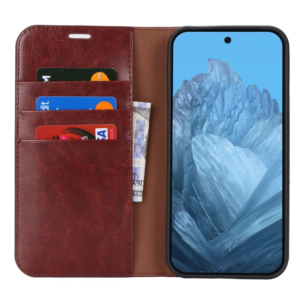 Mobilfodral Äkta Läder Google Pixel 10 Pro XL Mörkbrun