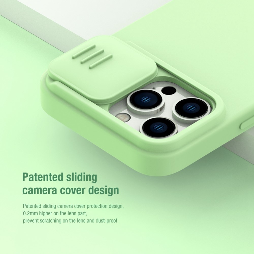 Soft CamShield Skal iPhone 14 Pro ljusgrön