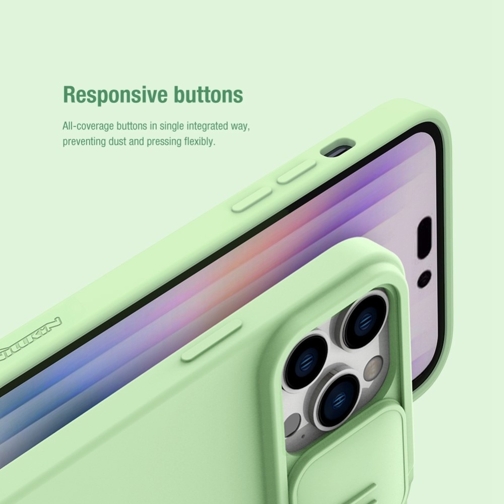 Soft CamShield Skal iPhone 14 Pro ljusgrön