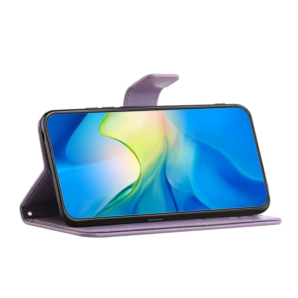 Läderfodral Fjärilar Samsung Galaxy A04 Lila