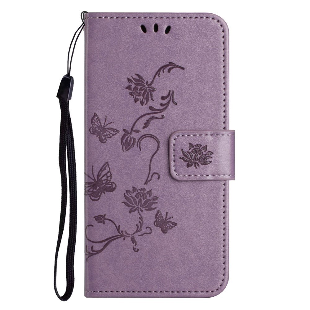 Läderfodral Fjärilar Samsung Galaxy A04 Lila