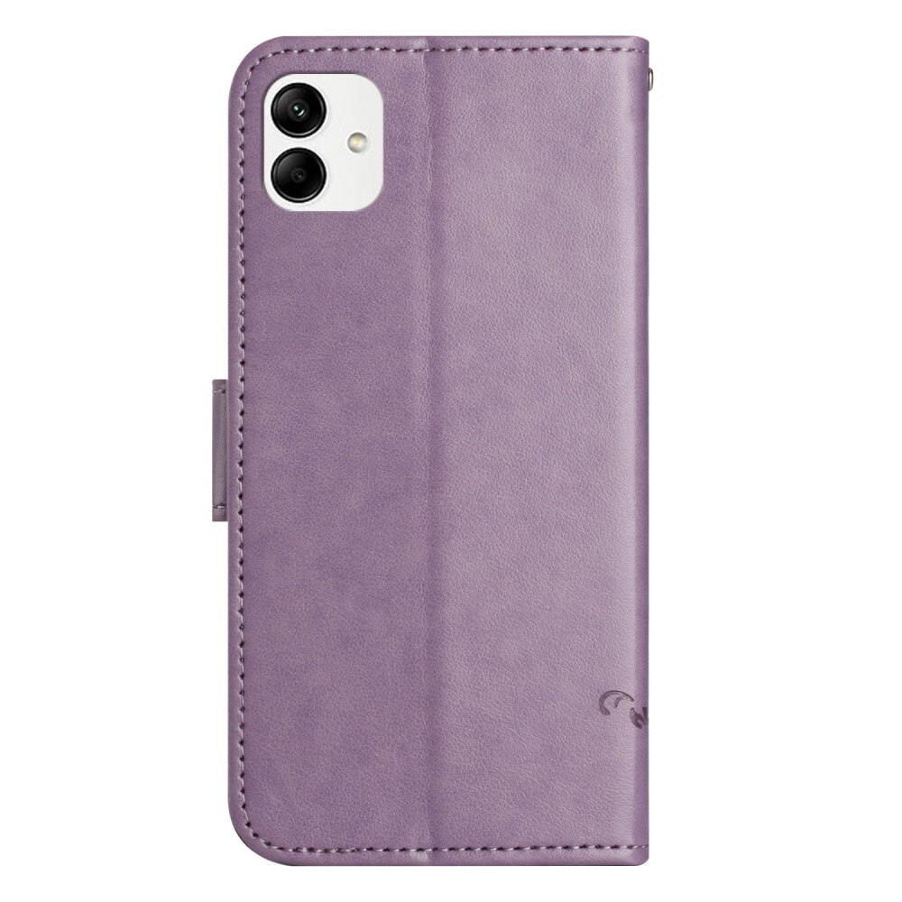 Läderfodral Fjärilar Samsung Galaxy A04 Lila