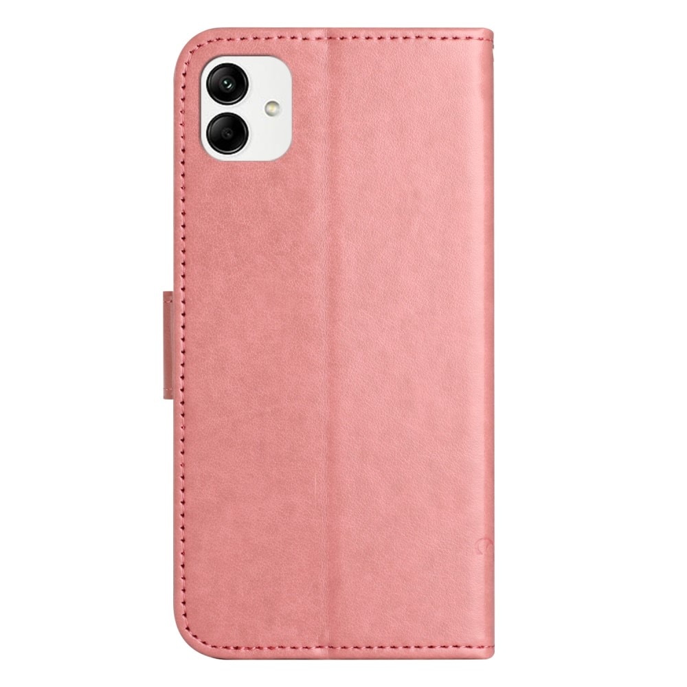 Läderfodral Fjärilar Samsung Galaxy A04 rosa