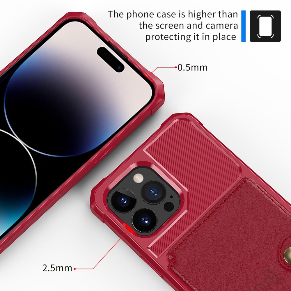 Tough Multi-slot Case iPhone 14 Pro röd