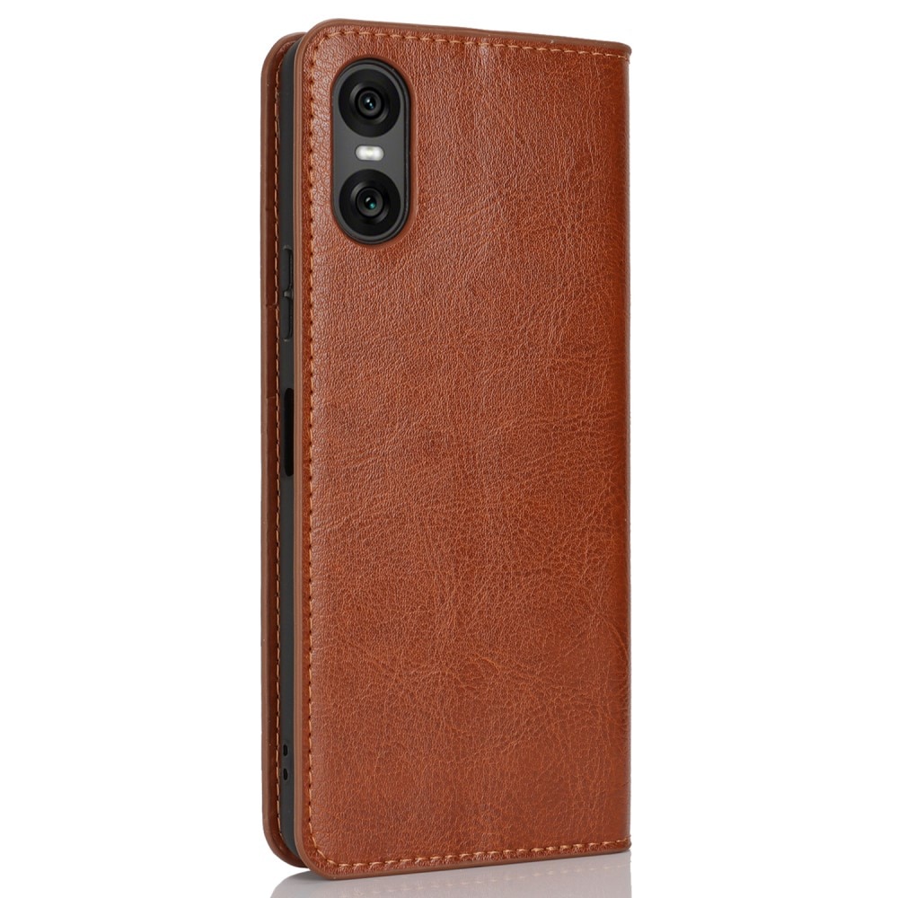 Mobilfodral Äkta Läder Sony Xperia 10 VI Brun
