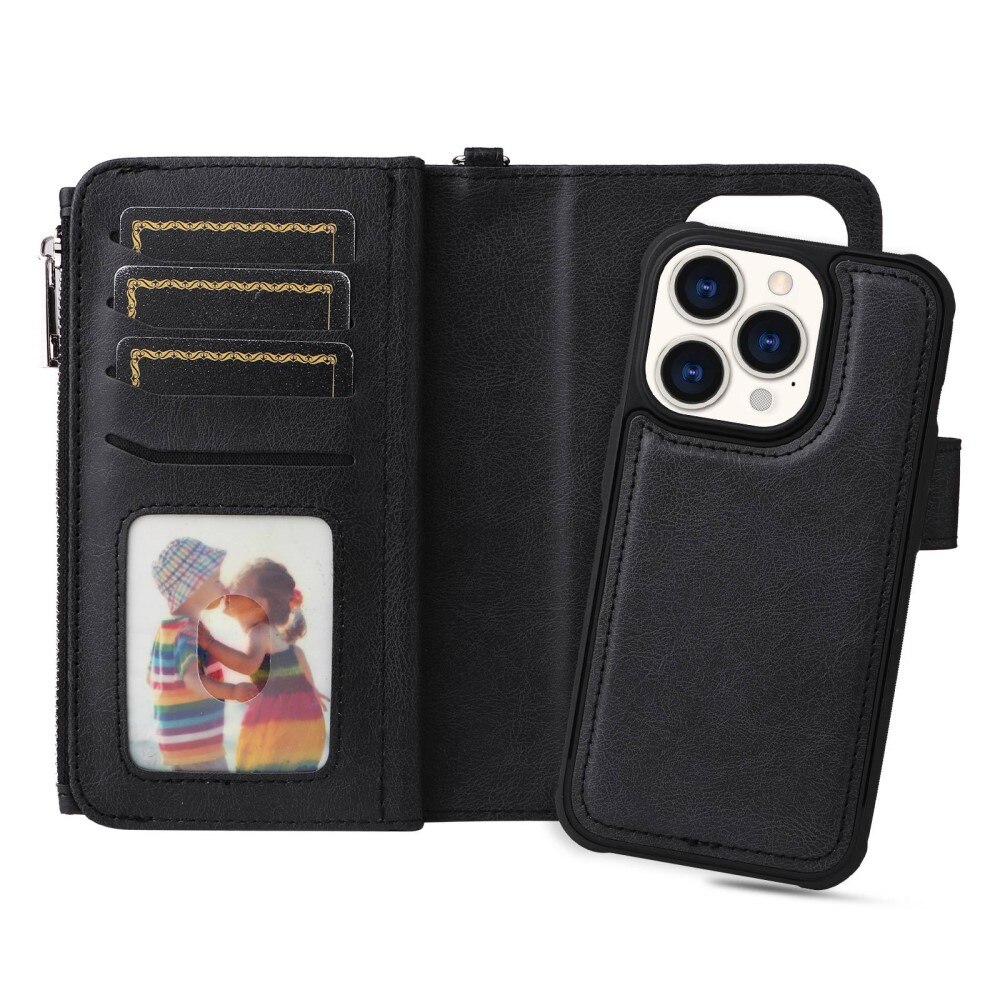 Zipper Magnet Wallet iPhone 14 Pro svart