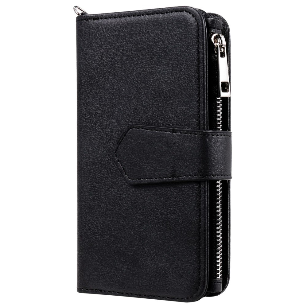 Zipper Magnet Wallet iPhone 14 Plus svart