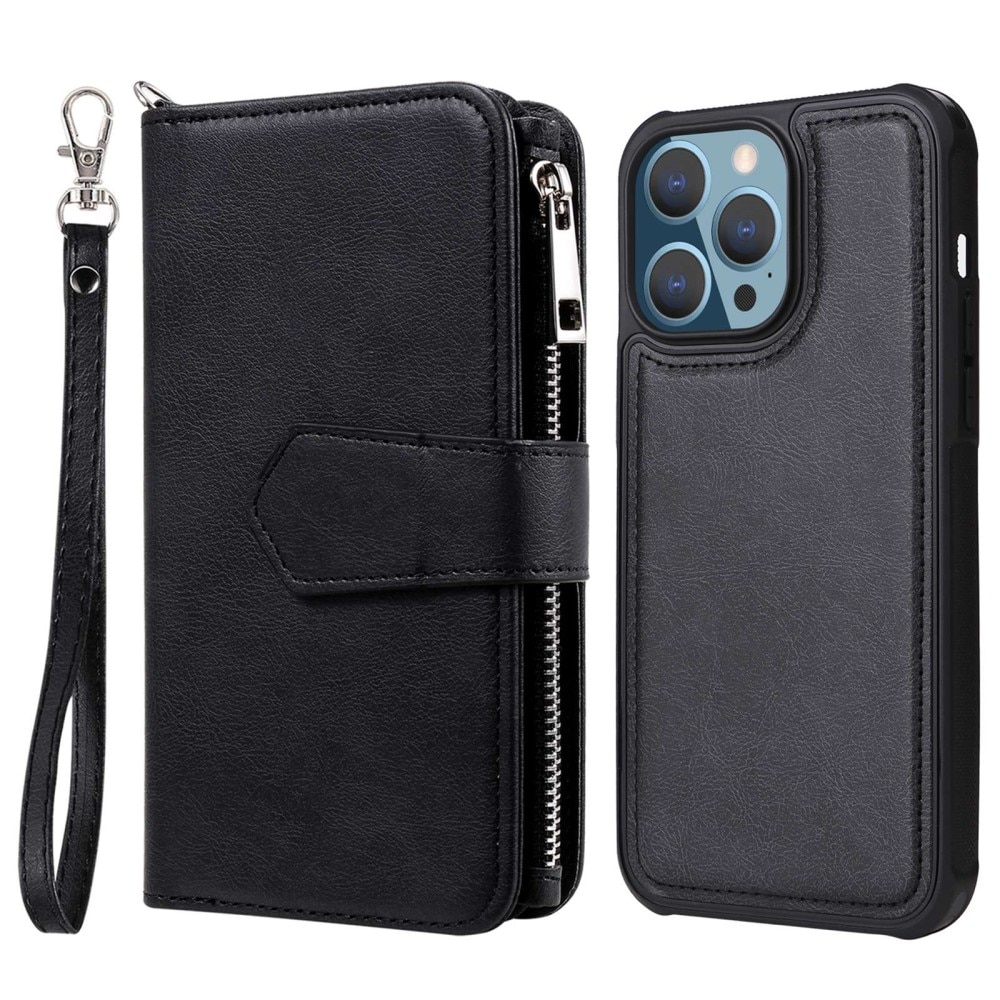 Zipper Magnet Wallet iPhone 14 Pro Max svart