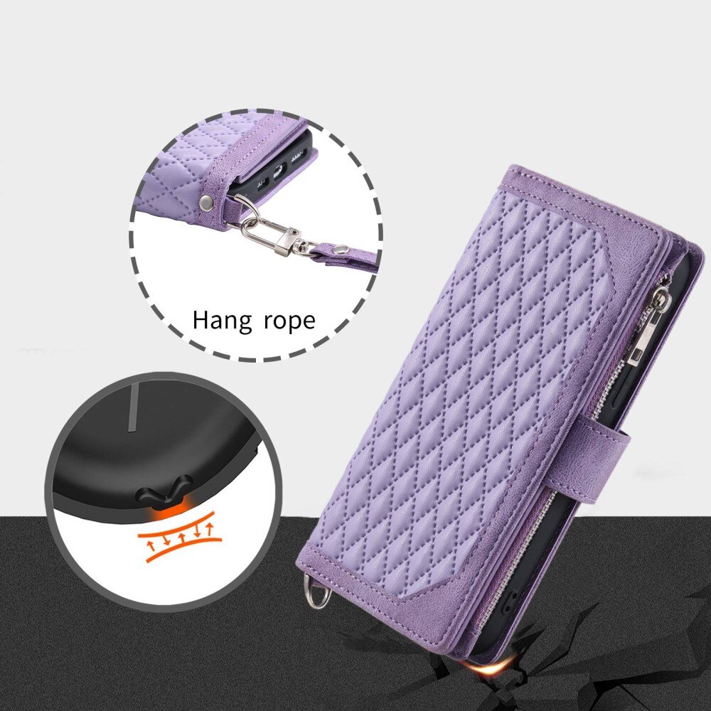 Plånboksväska Samsung Galaxy A04 Quilted Lila