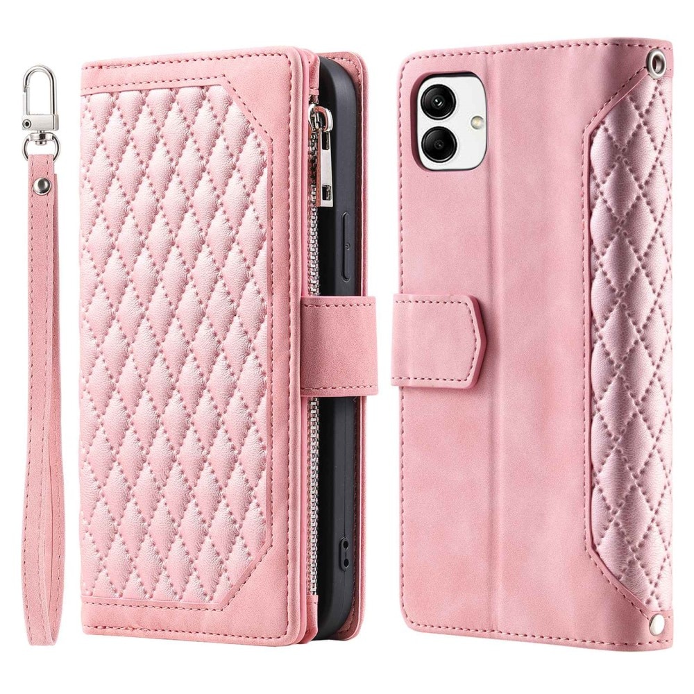 Plånboksväska Samsung Galaxy A04 Quilted rosa