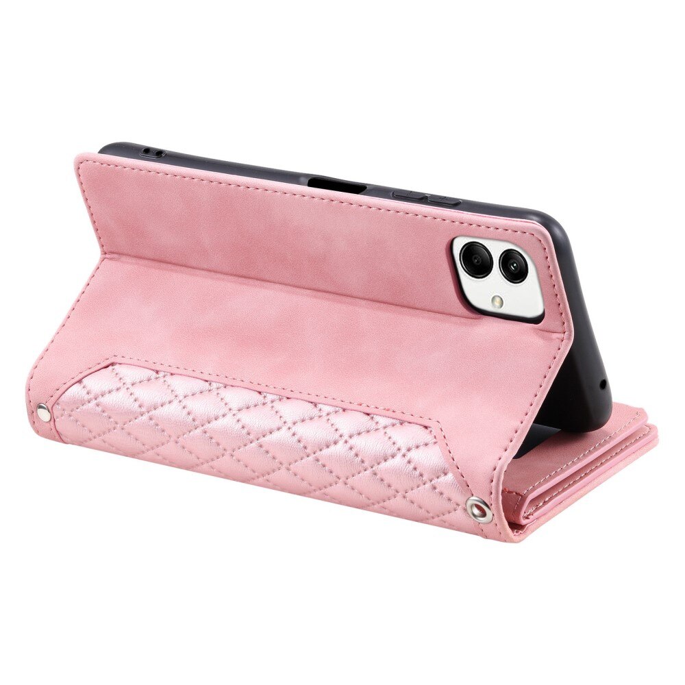 Plånboksväska Samsung Galaxy A04 Quilted rosa