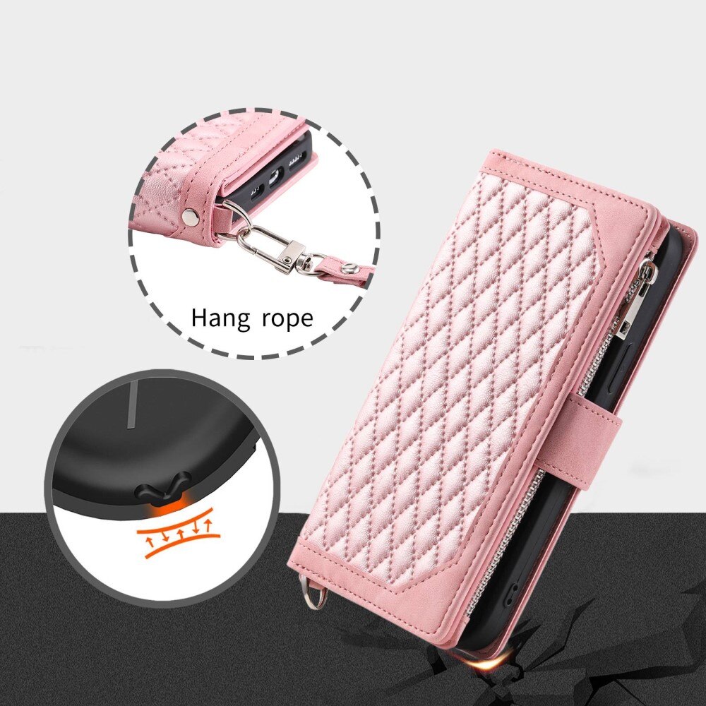 Plånboksväska Samsung Galaxy A04 Quilted Rosa