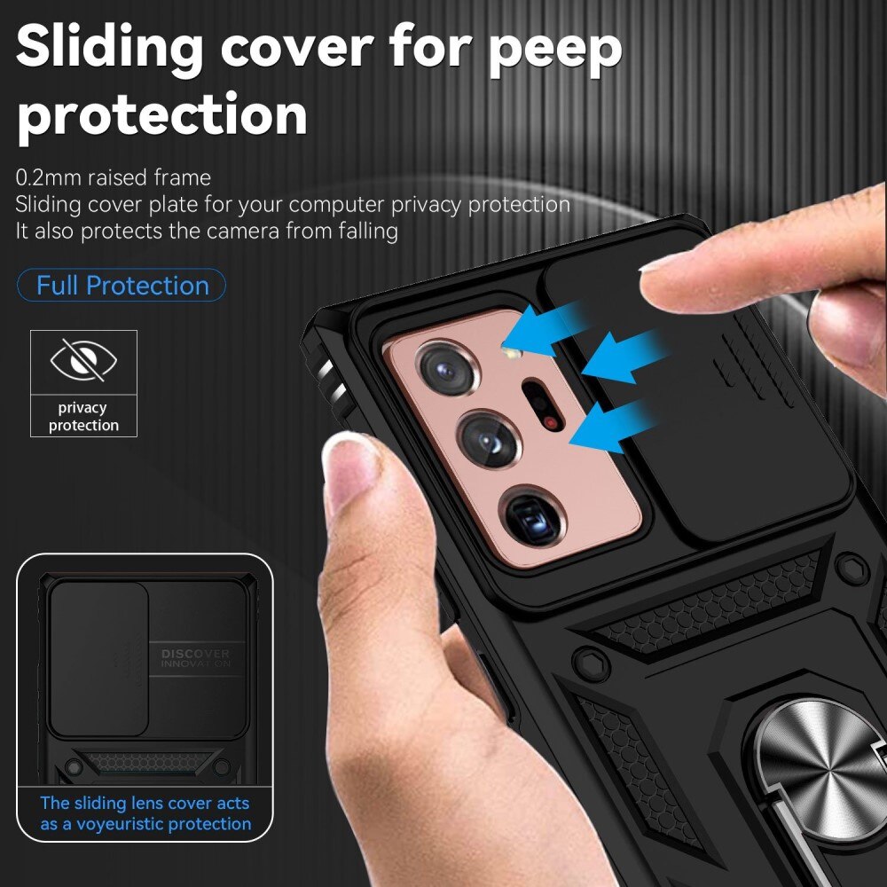 Hybridskal Ring + Kameraskydd Samsung Galaxy Note 20 Ultra Svart