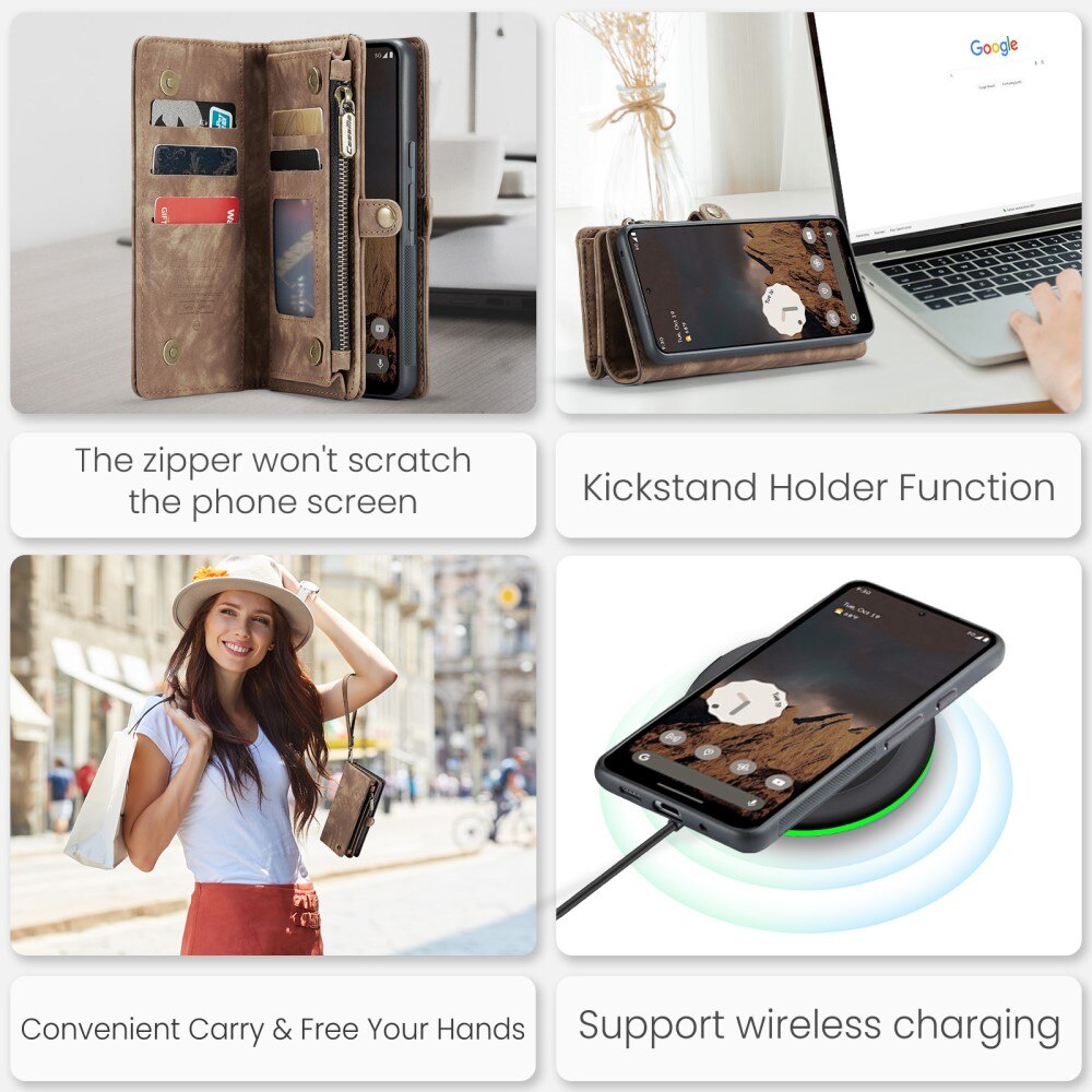 Multi-slot Plånboksfodral Google Pixel 9 Pro XL Brun