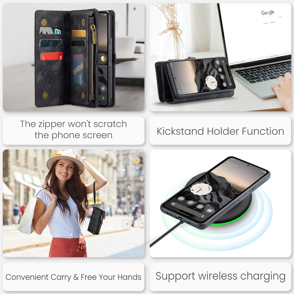 Multi-slot Plånboksfodral Google Pixel 9 Pro XL Grå