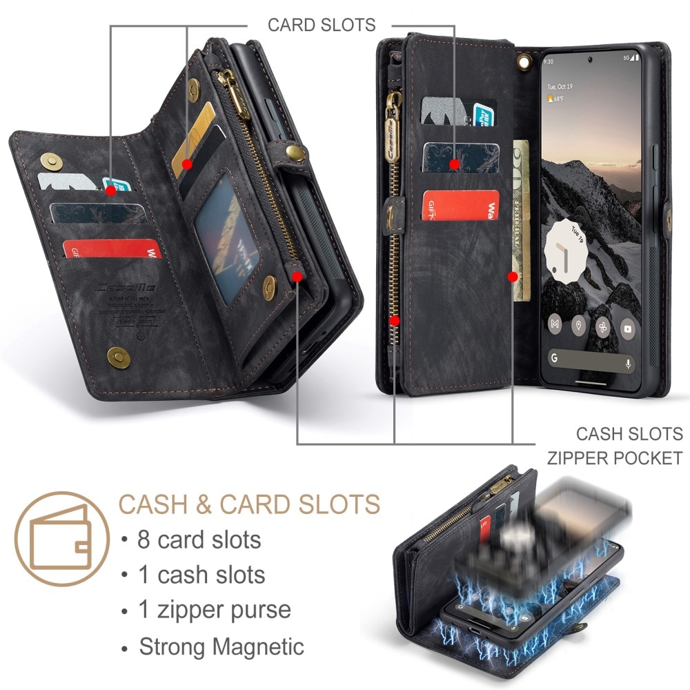 Multi-slot Plånboksfodral Google Pixel 9 Grå