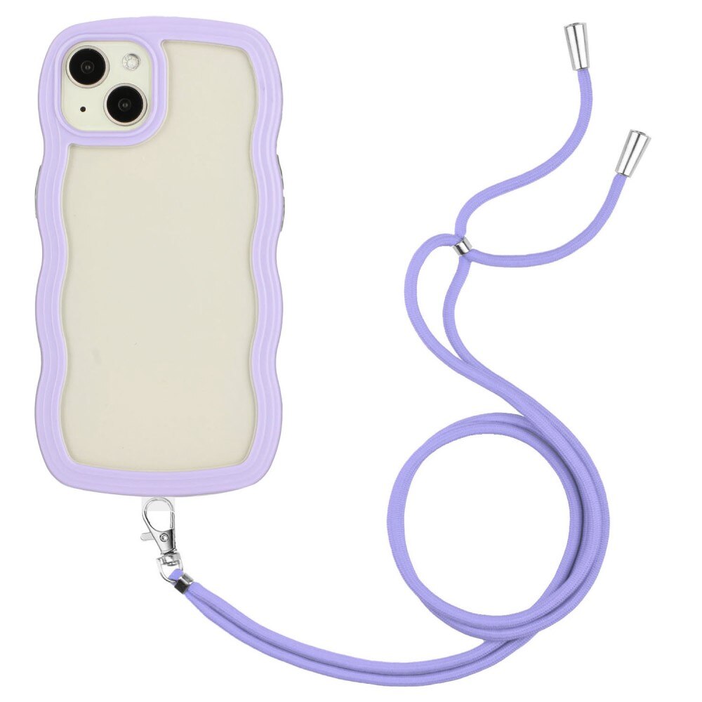 Wavy Edge Skal Halsband iPhone 14 lila