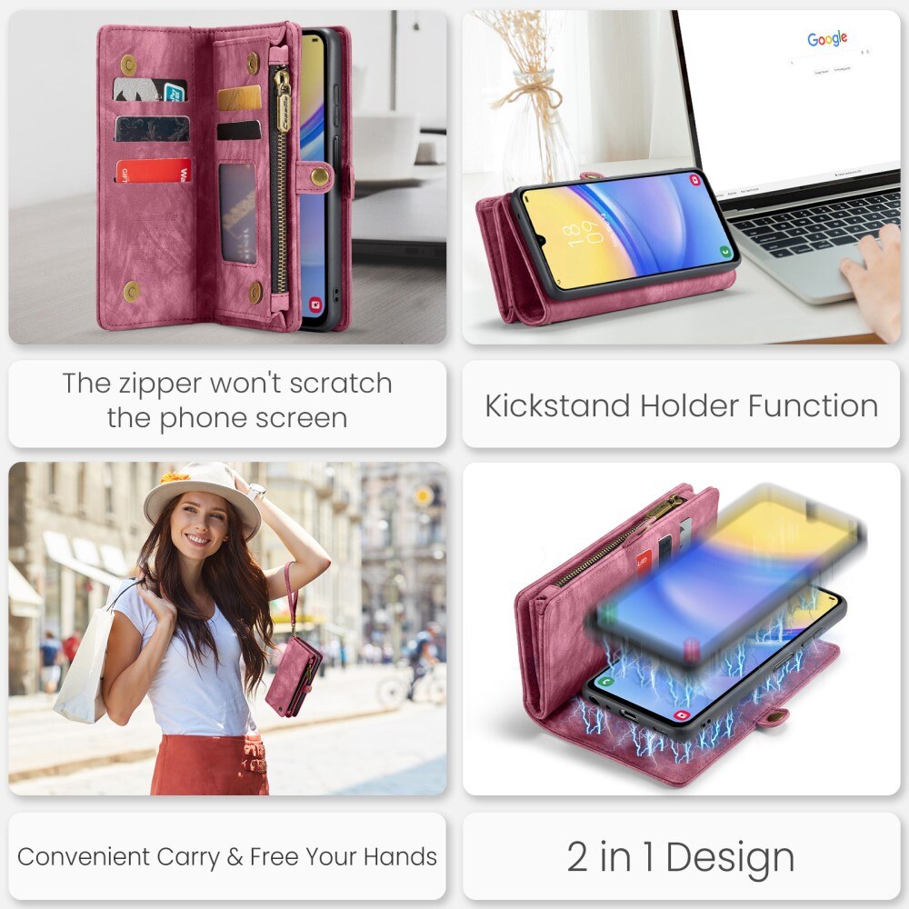 Multi-slot Plånboksfodral Samsung Galaxy A16 Röd
