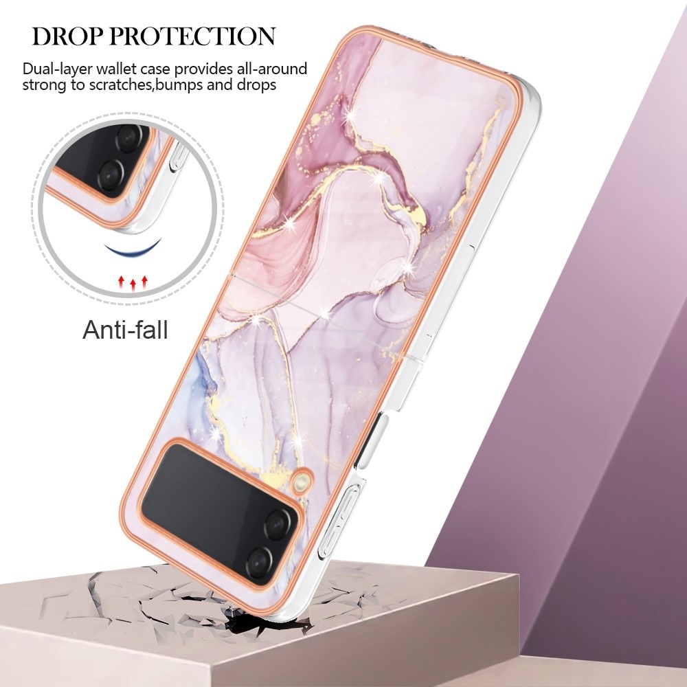 TPU Skal Samsung Galaxy Z Flip 4 rosa marmor