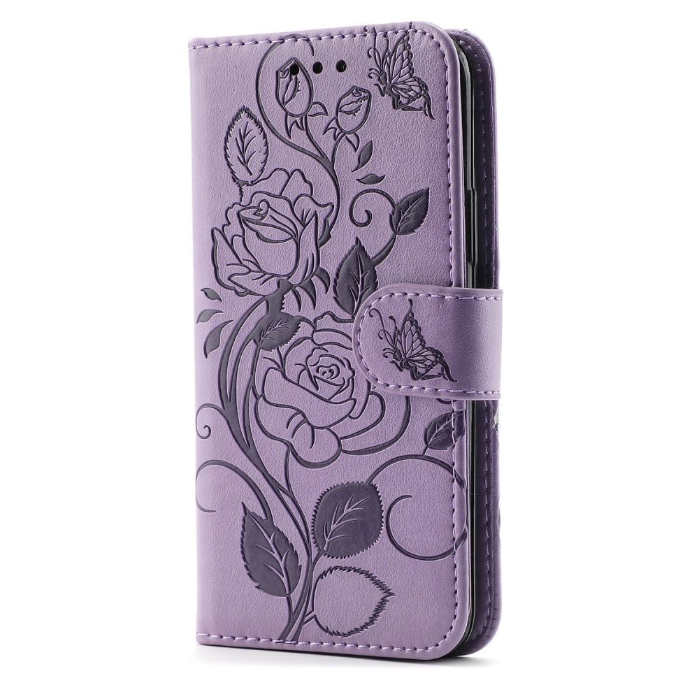 Läderfodral Rosor iPhone 12/12 Pro lila