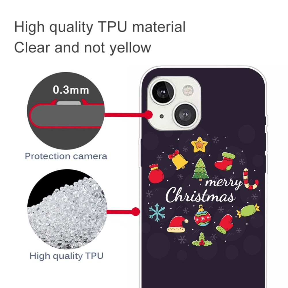 TPU Skal med Julmotiv iPhone 14 - Merry Christmas