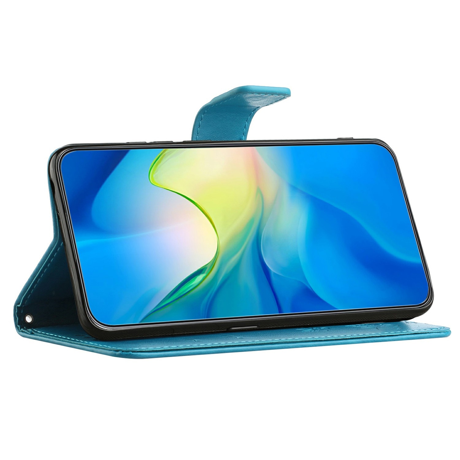 Läderfodral Fjärilar Samsung Galaxy A17 Blå