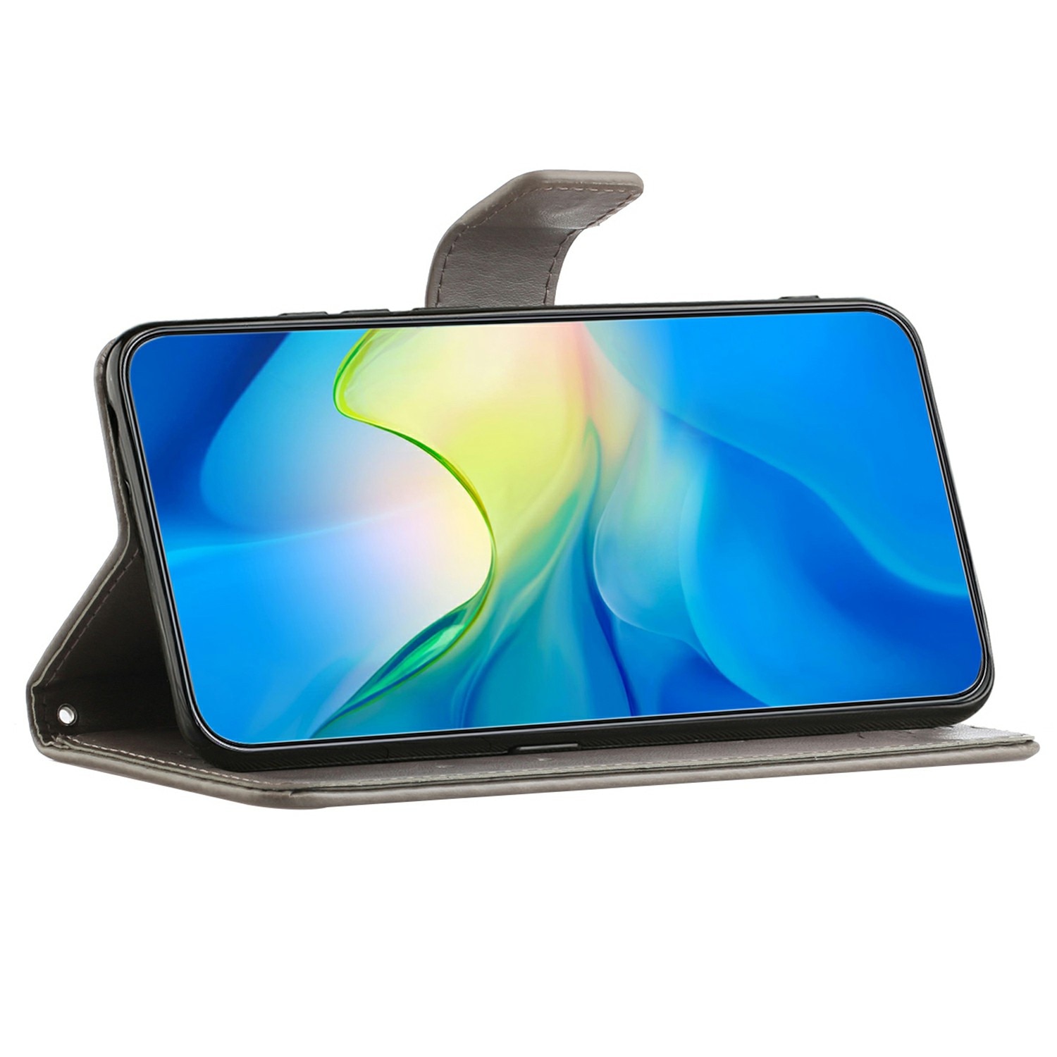 Läderfodral Fjärilar Samsung Galaxy A17 Grå