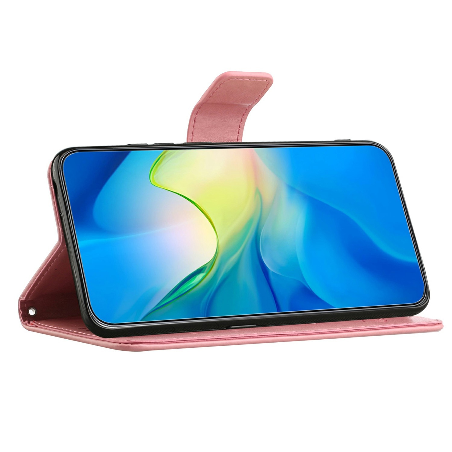 Läderfodral Fjärilar Samsung Galaxy A17 Rosa