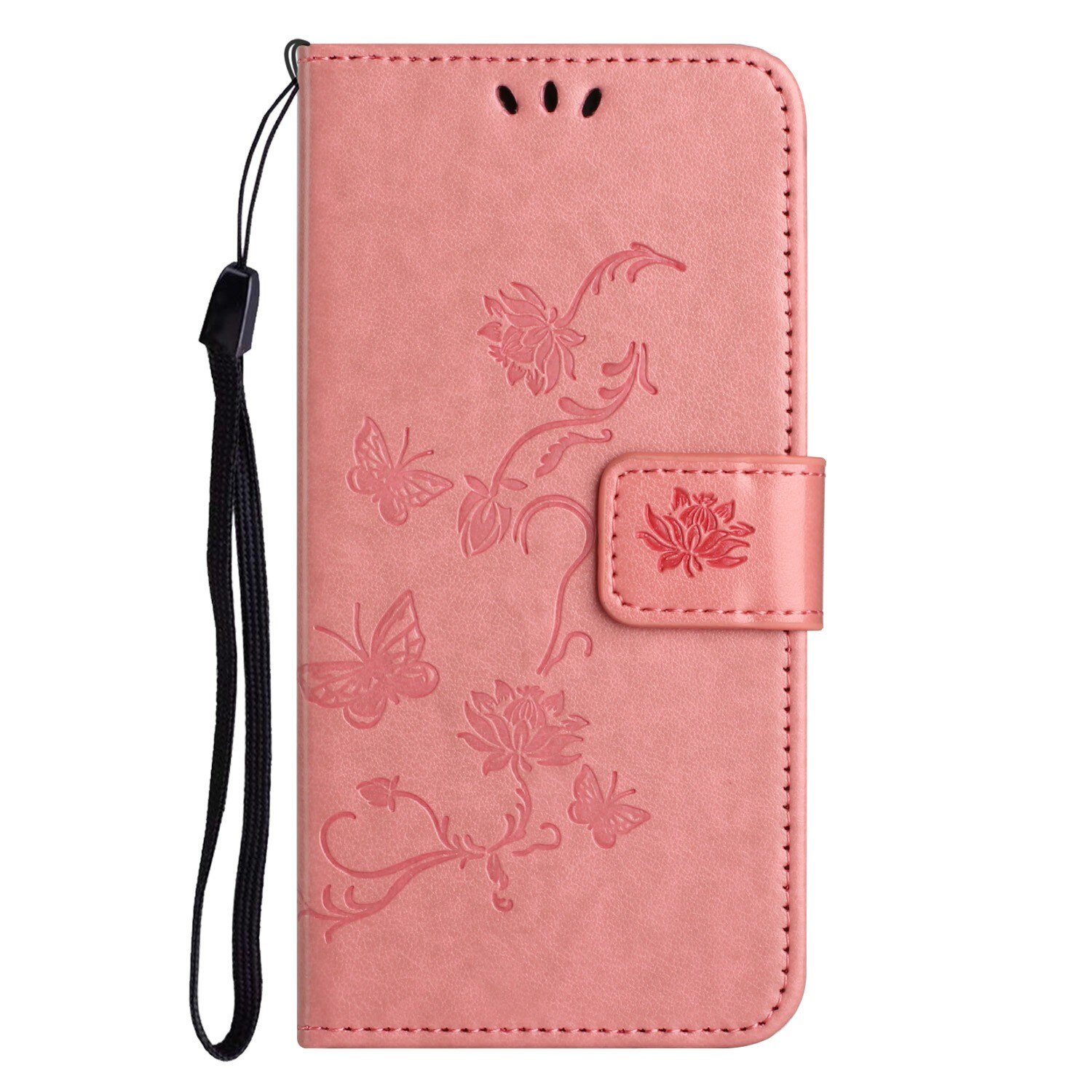 Läderfodral Fjärilar Samsung Galaxy A17 Rosa