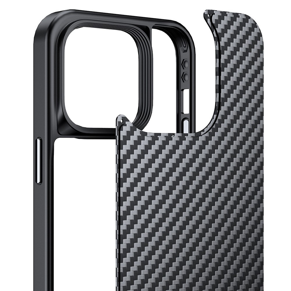 Hybridskal Kevlar MagSafe iPhone 14 Pro kolfiber