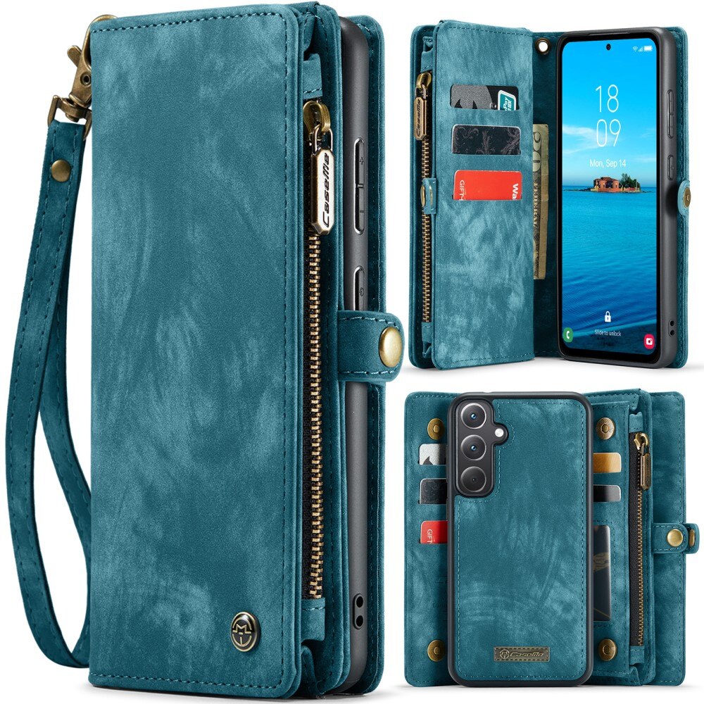 Multi-slot Plånboksfodral Samsung Galaxy A36 Blå