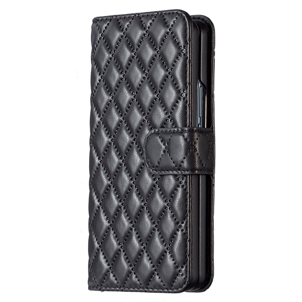 Plånboksfodral Samsung Galaxy Z Fold 3 Quilted svart