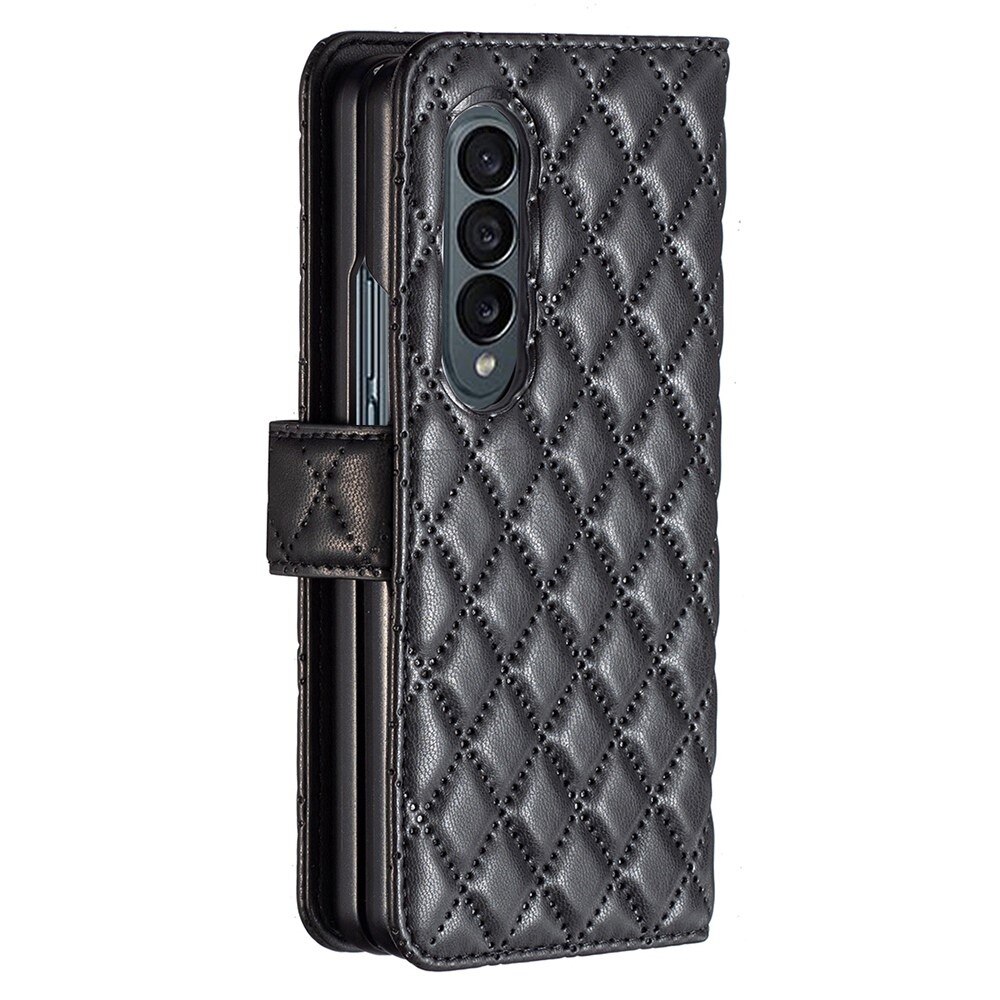 Plånboksfodral Samsung Galaxy Z Fold 3 Quilted svart