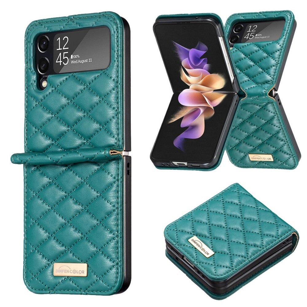 Fodral Samsung Galaxy Z Flip 3 Quilted grön