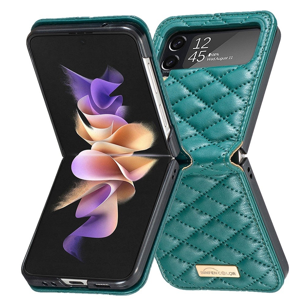 Fodral Samsung Galaxy Z Flip 3 Quilted grön