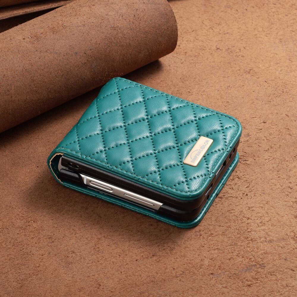 Fodral Samsung Galaxy Z Flip 3 Quilted grön